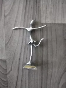 5" Art Deco Silver Ballerina Dancer Gymnast Figurine Statuette - Picture 1 of 5