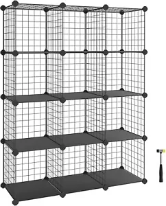 SONGMICS 12-Cube Drahtgitter Lagerregal, Stellwerkregal mit Metall M - Bild 1 von 1