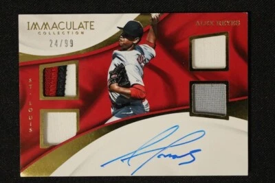 Alex Reyes, St. Louis Cardinals-Hard Signed Auto-#24/99, w/PWM-2017 Immaculate - Image 1 of 2