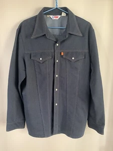 Vintage Levis Orange Tab Mens XLL Overshirt Pearl Snap EUC - Picture 1 of 7