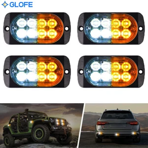 4X 8 LED Strobe Lichter Grill Seitenmarkierung Notfallwarnung Gefahr Bernsteinweiß - Bild 1 von 12