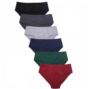 6 MEN'S BIKINI BRIEFS LOW RISE COTTON SOLID COLORS UNDERWEAR S,M,L,XL - Picture 1 of 5