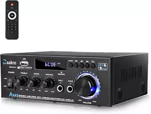 AK45 Stereo Audio Amplifier,300W Home 2 Channel Wireless Bluetooth 5.0 Power Amp - Picture 1 of 8