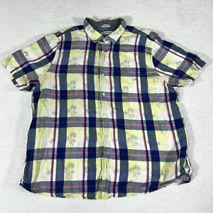 Camisa con botones Tommy Bahama palmera tropical a cuadros para hombre talla XXL manga corta - Imagen 1 de 8