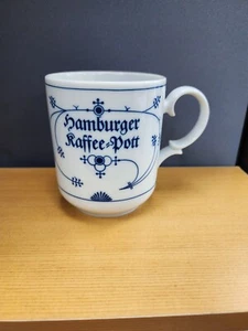 Indisch Blau Hamburger Kaffee Pott Coffee Mug JL Blue and White Porcelain - Picture 1 of 5
