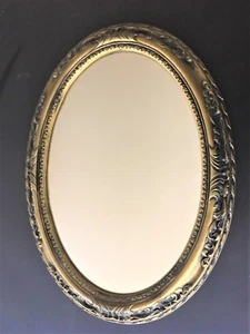 Vintage MARSEL (NYC) Antiqued Plastic Frame Oval MIRROR, Hollywood Regency - Picture 1 of 2