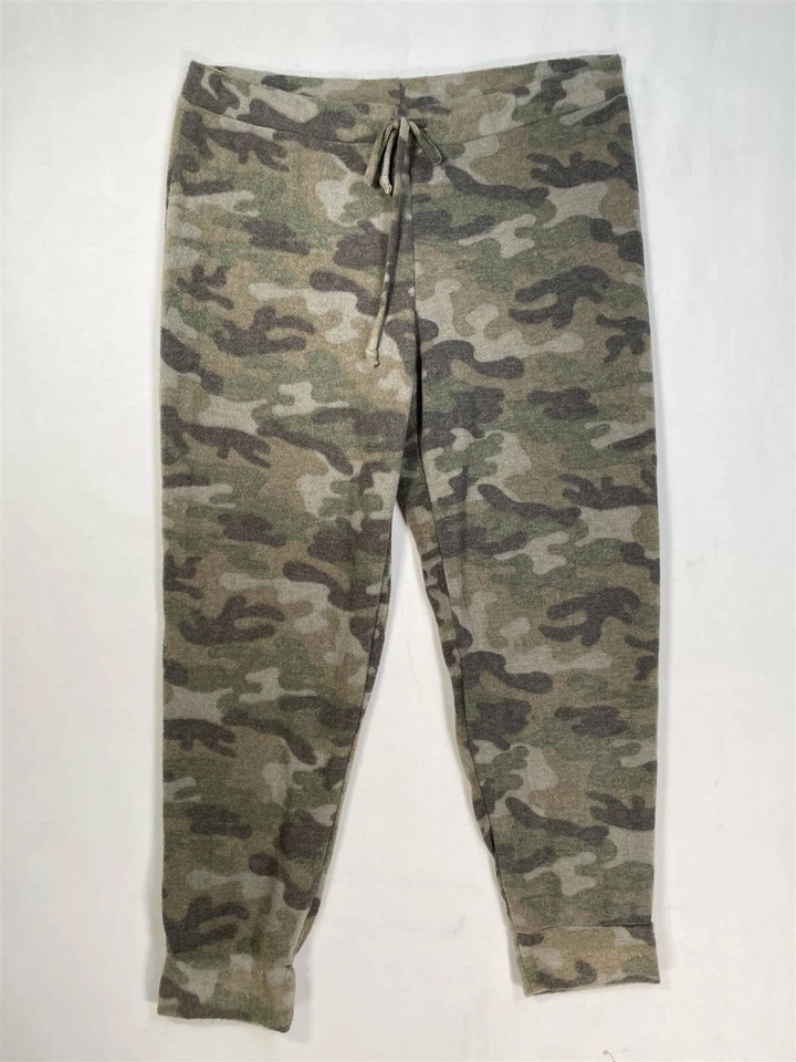 Pantalones de chándal Jenni Fuzzy Lounge para mujer XL elásticos cintura elástica camuflaje verde Foto 1 de 4