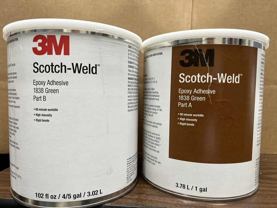 Adhesivo epoxi 3m 1838 Verde Parte A y Parte B, Kit One Gal Foto 1 de 2