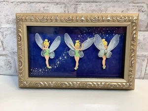 Disney Tinker Bell Pin Trio Elegant Pixie 3 Pin Framed Set Rare Fairy HTF - Picture 1 of 7