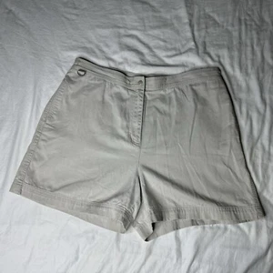 Lauren Ralph Lauren Khaki Chino High Waist 4.5” Inseam Shorts Size 16 Vintage - Picture 1 of 11