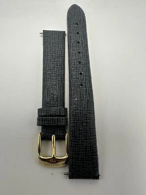 Pulseira de relógio Dooney & Bourke couro cinza 14 mm com barras de mola A75 - Imagem 1 de 3