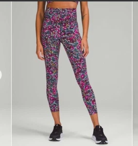Lululemon Base Pace High-Rise Running Tight 25" Floral Electric Multi Size 6 - Picture 1 of 6