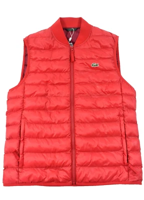 Lacoste Hombres Chaleco Puffer Chaqueta Nuevo Rojo M Termore Repelente al Agua Foto 1 de 4