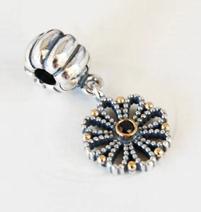 Genuine Pandora two-tone Sunflower or Lace Flower Clip - 790874CZK - retired - Picture 1 of 1