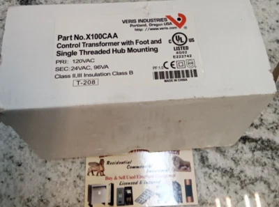 VERIS INDUSTRIES/X100CAA /Control Transformer w/Foot Class II III 120VA/NEW(L121 - Image 1 of 4