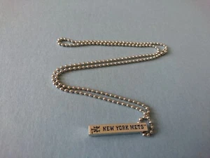 NEW YORK METS MLB LISCENSED BAR NECKLACE (20 inches long) - NEW & FACTORY SEALED - Picture 1 of 5