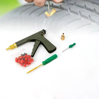Tire Plugger Tubeless Tire Wheel Repair Gun Kit Mushroom Plug Probe Nozzle! - Image 1 of 4