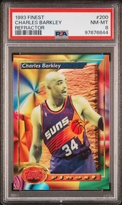 1993-94 Topps Finest Refractor 200 Charles Barkley    PSA  8  4936 - Picture 1 of 2