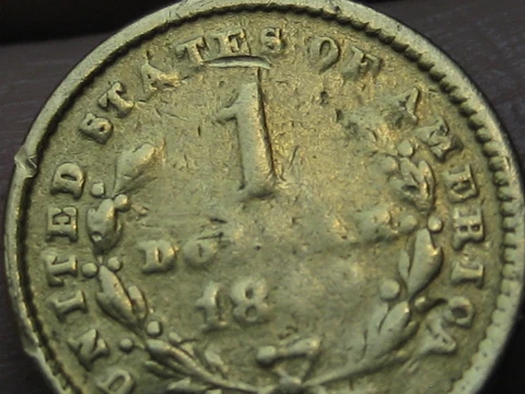 1849 O $1 Gold Indian Princess One Dollar Coin- Open Wreath Cover