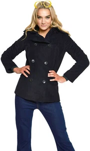 Voodoo Vixen «CASSIA CASPIAN» Sea CORDUROY Jacke PEA COAT Kurzmantel Rockabilly - Bild 1 von 6