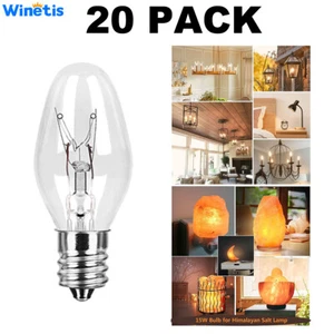 20 Pack Nightlight Bulbs 15C7, Clear, 15 Watt, 120 Volt, E12 Candelabra Base - Picture 1 of 12