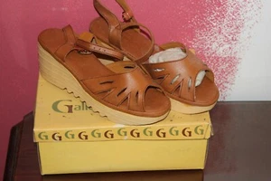 Sandalias vintage para mujer Gallenkamp Sunseekers marrones hondas talla 5 nuevas en caja L#1674 - Imagen 1 de 6