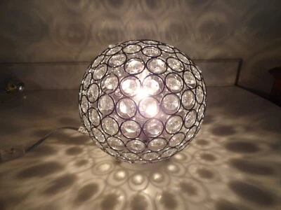 Elegant Crystal Ball GLOBE Circle Accent Table Lamp/Light Chrome Plate Finish - Image 1 of 4