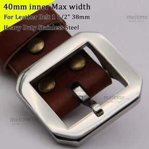 Stainless Steel Belt Buckle Western buckle for Leather 1 1/2" 40mm /1.5in - Picture 1 of 4