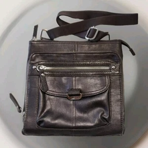 Tyler Rodan Crossbody Messenger Bag Zip Pockets Black Vegan Travel Boho Western - Picture 1 of 18