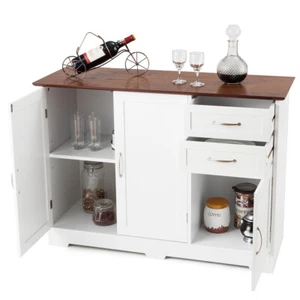 Buffet Storage Cabinet Console Table Kitchen Sideboardd Home Furni W/2 Drawers - Picture 1 of 10