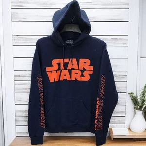 Star Wars Hoodie Sweatshirt Sweater Mens Medium Blue Red Long Sleeves Logo - Picture 1 of 8