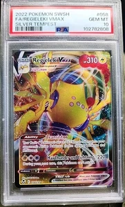 PSA 10 Regieleki VMAX 058/195 Silver Tempest Arte Completo FA GEMA COMO NUEVO Pokémon Holo! - Imagen 1 de 1
