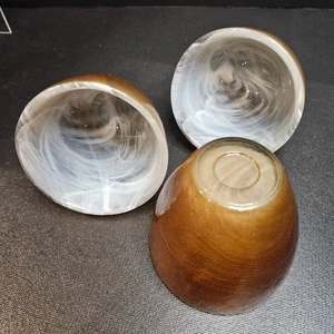 Drei Sea Glasbruk Schale Votivkerzenhalter. Schwedische Kristallkunst.  (#901) - Bild 1 von 15