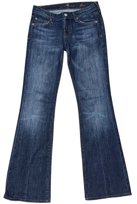 Pantalones de mezclilla 7 for All Mankind acampanados lavado oscuro para mujer talla 26x32 Y2k de colección EE. UU. Foto 1 de 4
