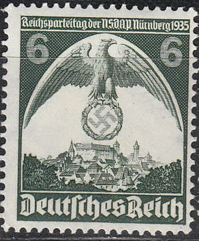 Stamp Germany Mi 586 Sc 465 1935 War Reich Emblem Nuremburg Party Rally MH - Image 1 of 1