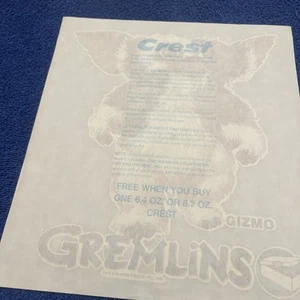 EPHEMERA - VINTAGE 1984 GIZMO Gremlins CREST BÜGELBILD TRANSFER Give Away GUT - Bild 1 von 2