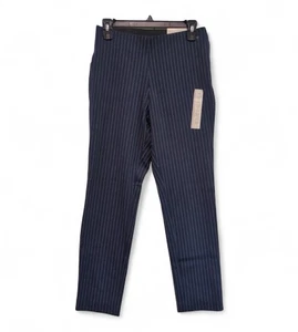 Neu mit Etikett A New Day Damen-Skinny knöchelhoch Stretch seitlicher Reißverschluss marineblau gestreift 6 - Bild 1 von 3