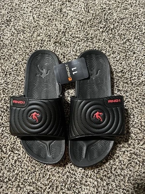 NWT Men’s Athletic Adjustable Swirl Slides Sandals Basketball And 1 Size 11 - Image 1 of 4