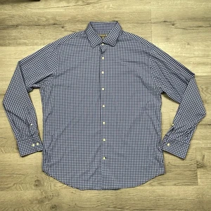Peter Millar Sommer bequem Performance kariertes Langarmhemd mit Knöpfen Large XL - Bild 1 von 18