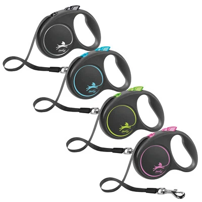 Hunde Roll Leine flexi BLACK DESIGN Gurt 5m - 15kg Tiergewicht (keine Seilleine)