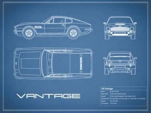 Poster - Aston Martin DB4 Blueprint, Retro Modern Patent, 3 Sizes - Picture 1 of 17