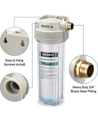 RV Water Filter System Reduces Bad Taste Odors Chlorine Sediment In Box New - Image 1 of 4