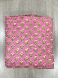 25 Yard Hand Block Print Handmade Cotton Indian Natural Sanganeri Print Fabric - Picture 1 of 3