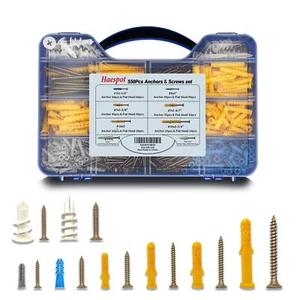 550PCS Screws and Drywall Anchors Kit Screw Anchor for Household Repairs Cont... - Picture 1 of 5