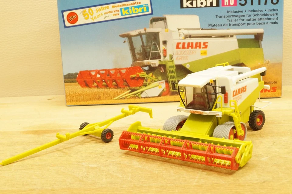 Ho 1:87 Kibri 51178 Claas Lexion 450 Trebbiatrice Carrello Modello Finito Conf - Immagine 1 di 4