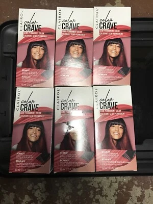 Lote de 6 Clairol Color Crave SEMIPERMANENTE Color de Cabello Escarlata 2.0 Fl Oz Foto 1 de 4