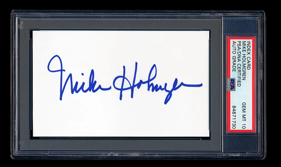 MIKE HOLMGREN SIGNED INDEX CARD PSA/DNA AUTOGRAPH GREEN BAY PACKERS GEM MINT 10 - Image 1 of 1