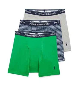 Men Polo Ralph Lauren Classic Fit Cotton Boxer Briefs 3 Pack Green Blue NCBBP3 - Picture 1 of 24