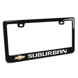 Chevrolet Suburban 3D Real Carbon Fiber Finish ABS Plastic License Plate Frame - Picture 1 of 8