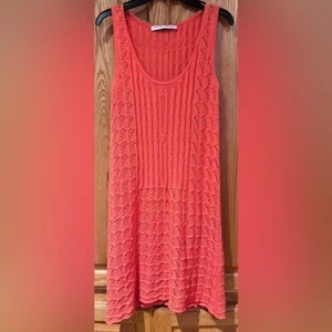 Trina Turk offenes Häkel Strick ärmelloses Kleid Cover-Up in Orange Pop Gr. XS/S - Bild 1 von 7